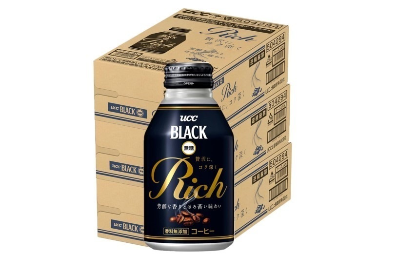 【送料無料】UCC 上島珈琲 BLACK 無糖 ブラック RICH リッチ 275ml3ケース/72本