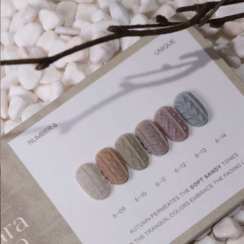 [SOOZZA] No6 GRAIN Texture [6色セット] サンドトーン グリッター ジェルネイルコレクション