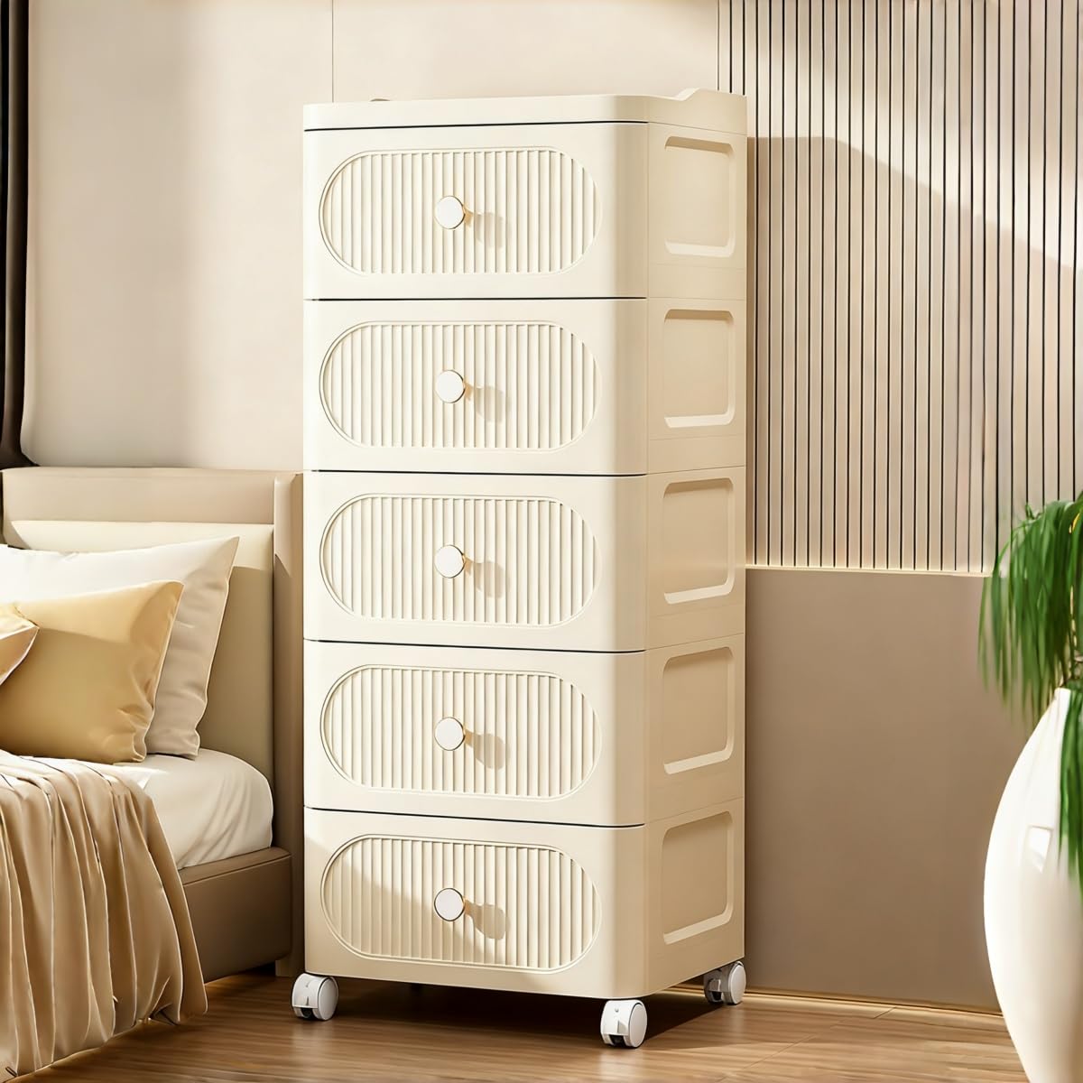収納チェスト キャスター付き 大容量収納ボックス 防塵防湿 転倒防止 プラスチック 収納ケース タンス 組立簡単 省スペース リビング オフィス 文房具 寝室 衣類 小物 書類 化粧品 （幅40×奥行