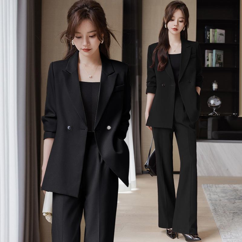 レディース セットアップ パンツスーツ ジャケット 上着 ２点セット 赤紫 黒 オフホワイト ダブルブレスト ワイドレッグ フィット エレガント フォーマル 上品 シンプル モード ソフト オフィス