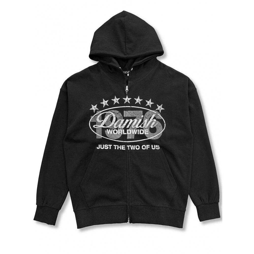 DAMISH 1976 ビンテージクラックツーウェイパーカージップアップブラック