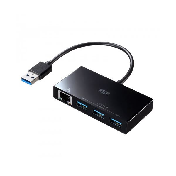 サンワサプライ USB3.2 Gen1 ハブ付き ギガビットLANアダプタ USB-3H322BKN 6,033円