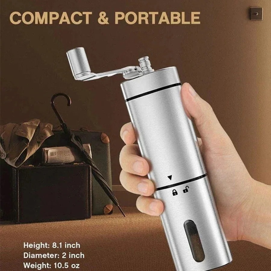 2024推薦する手動式 調整可能なテーパー型セラミックカッター 手挽きコーヒーミル セラミック刃 ステンレス コーヒーグラインダー持ち運び便利 取り外し可能