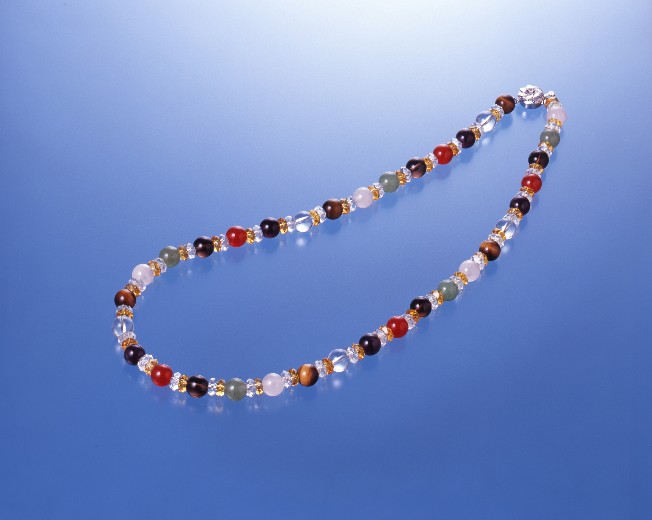 マルチカラー宝石ネックレス 白水晶 黄水晶 アメジスト 虎目石 赤メノウ ローズクォーツ スモーキークォーツ アベンチュリン メンズ レディース 効果 ハンドメイド 浄化 種類 意味 アクセサリー ク