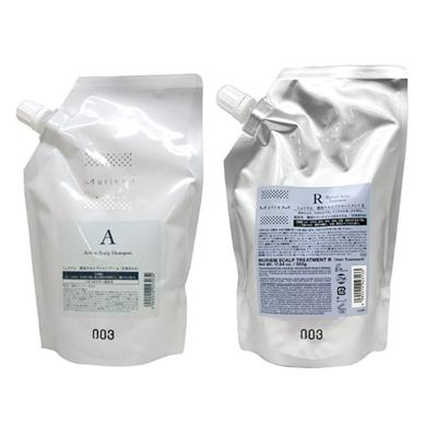 [セット販売] ナンバースリー ミュリアム クリスタル 薬用スカルプ シャンプー A 500ml + トリートメント R 500g 詰め替え レフィル 医薬用部外品 サロン専売品