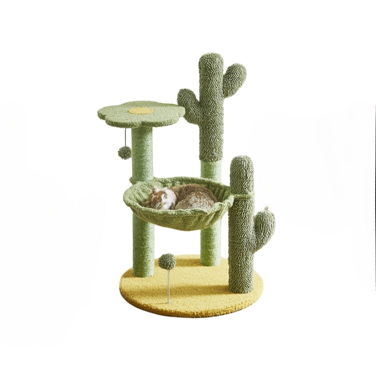 キャットタワー 猫 ねこ ペット おもちゃ　さぼてん　テディボア