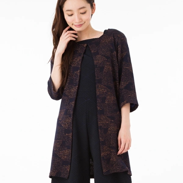 アウトレット！フィフィーユ(FIFILLES)コートフランス PARIS インポート 上品 大人可愛い七分袖 ラメ