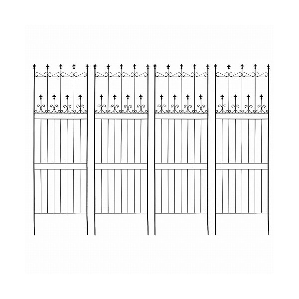 住まいスタイル オールドシャトーフェンス220 ハイタイプ 4枚組 ブラック OC001H-4P-BLK メーカー直送