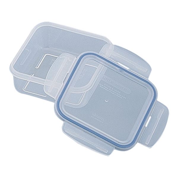 (まとめ) 保存容器 フードストッカー 1.45L 幅158mm 4点ロック タイトロック 抗菌 電子レンジ可 目盛付き ユニックス 48個セット