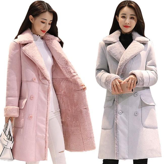 大人気 上品 チェスターコート レディース コート 裏ボアコート アウター ロングコート 冬服 厚手 防寒対策 フェイクファー スエード調 ふわふわ 暖かい