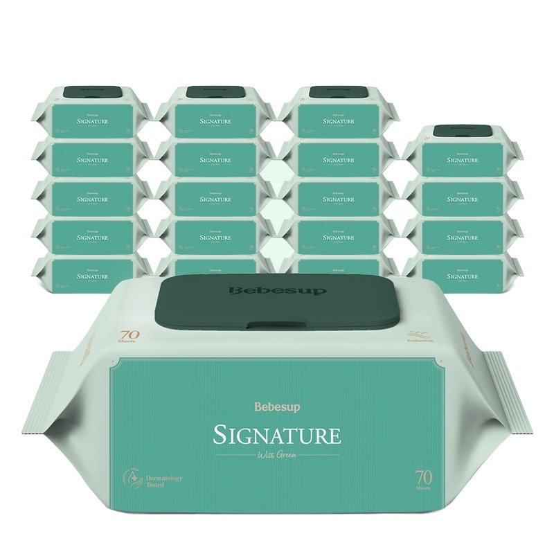 ベベフォレストシグネチャーウィードグリーン70枚キャップ10+10パックベビーティッシュ