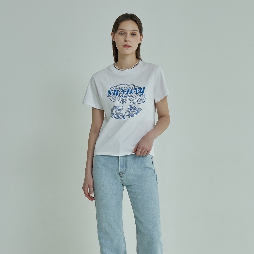 PEARL OYSTOR T-SHIRT(WHITE, CHARCOAL, BROWN)