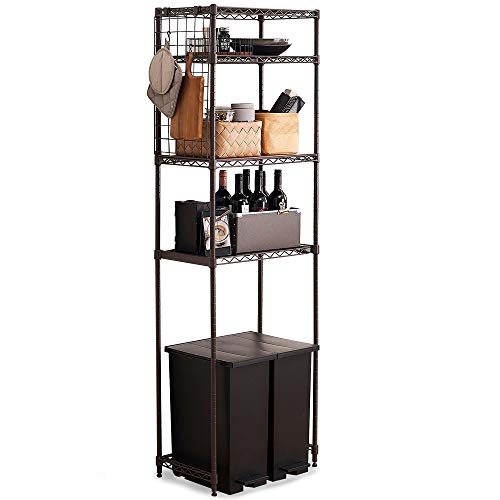 スチールラック 幅55cm カラーメタルラック ペール上ラック ハイタイプ ブラウン CMM-PRH5518