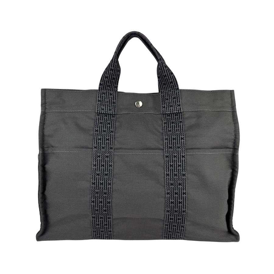 エルメス HERMES ハンドバッグ エールラインMM ナイロンキャンバス グレー ユニセックス z5628