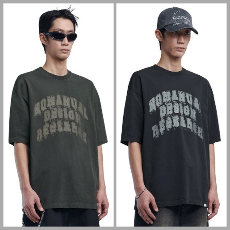 【NOMANUAL】 OVERDYED D.A.L T-SHIRT : 2COLORS