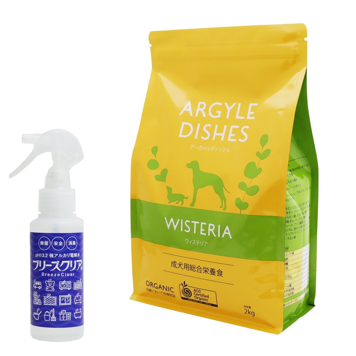 アーガイルディッシュ ドッグフードウィステリアアダルト 2kg【PH13.2強アルカリ電解水100ml】