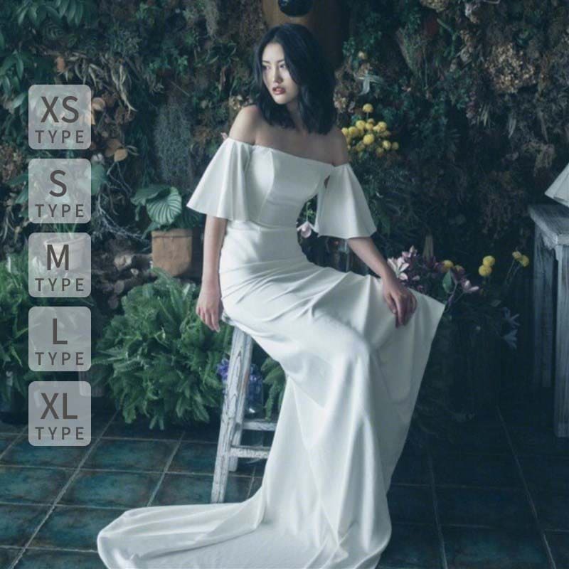 韓国 レディースドレス 二次会 前撮り 披露宴 後撮り 海外挙式ドレス 発表会 マーメイド パーティードレス ウェディングドレス オフショルダー 花嫁ドレス 司会 ロングドレス ホワイト 白 5,180円