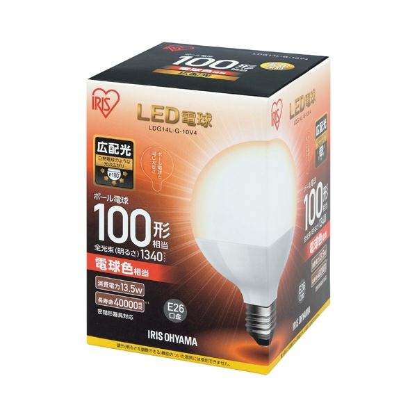 まとめ）東芝ライテック LED電球 ボール電球形 E26口金 3.7W 電球色 1 