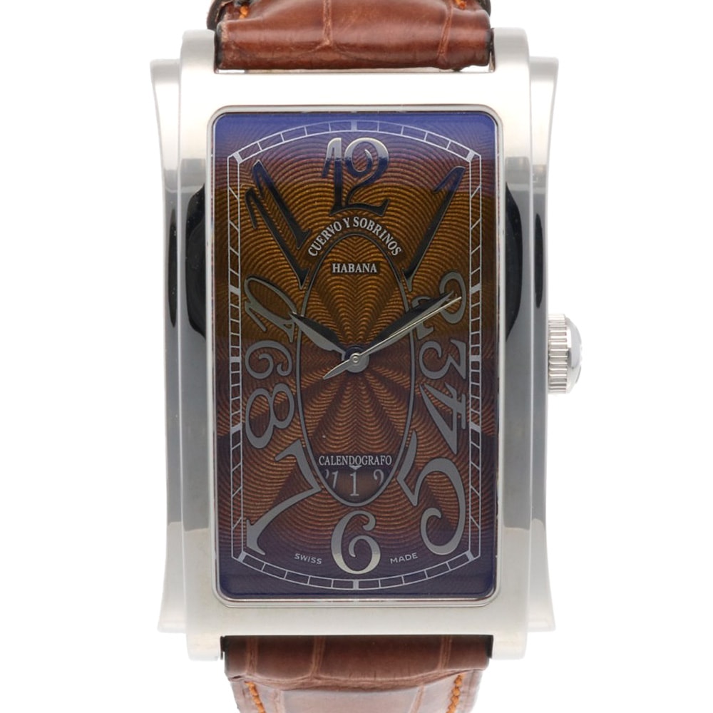 クエルボ・イ・ソブリノス プルミネンテソロテンポ 腕時計 ステンレススチール A1012 自動巻き オーバーホール済 磨き直し済 1年保証 CUERVO Y SOBRINOS 中古 110,000円