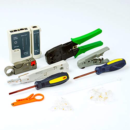 アイウィス(IWISS) LANケーブル自作工具キット 圧着ペンチ(ストリッパー付) LANケーブル