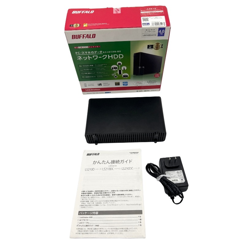 【中古 動作確認済】BUFFALO NAS スマホ/タブレット/PC対応 ネットワークHDD 4TB LS210D0401G