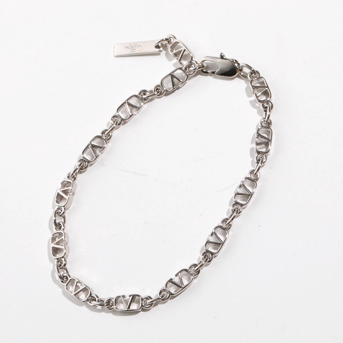 VALENTINO ヴァレンティノ ブレスレット 5Y2J0S05 MET メンズ Vロゴ シグネチャー チェーン メタル アクセサリー 172/シルバー