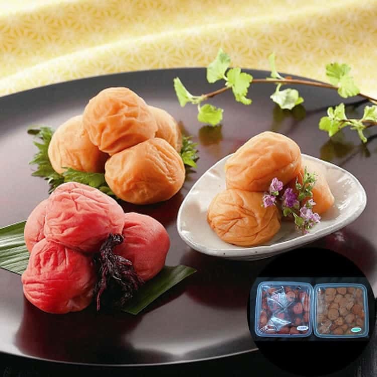 和歌山 紀州梅干 2種詰合せ (昔風味 うす塩味) 各1kg 離島は配送不可 2810052 お歳暮 お中元 お土産 ご進物 ギフト 贈り物に最適