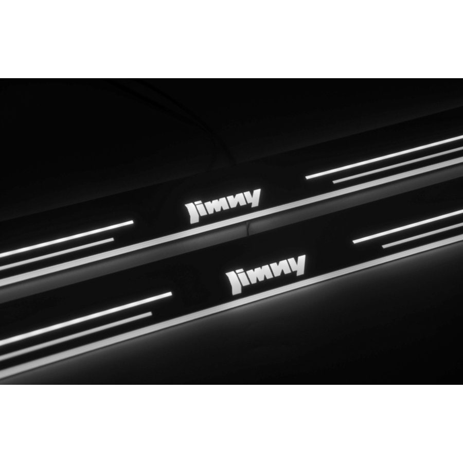 新品！ジムニーJB23 JB33 JB43流れるLEDスカッフプレートホワイト発光　電装関係　2枚セット　足元ドレスアップ　スズキ内装パーツ！ 8,153円