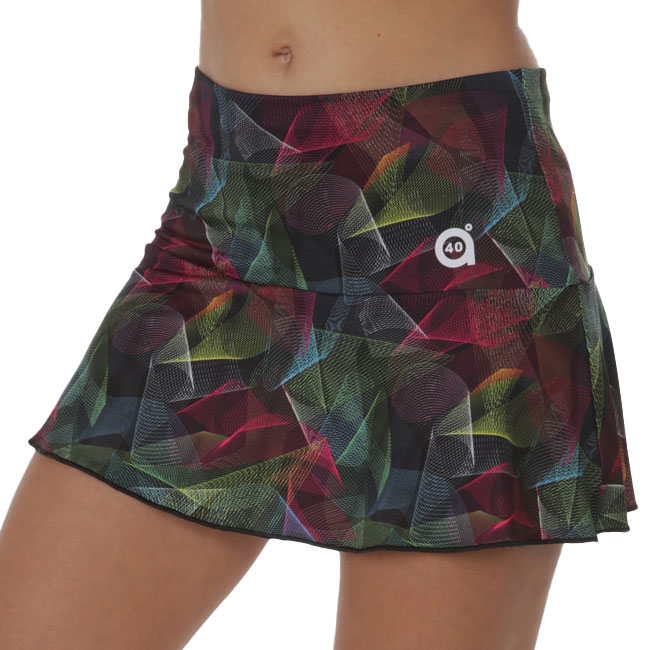 海外サイズ A40GRADOS レディース グラデーション柄 LENA レナ スカート MFLENA-ブラック(22y5mテニス)