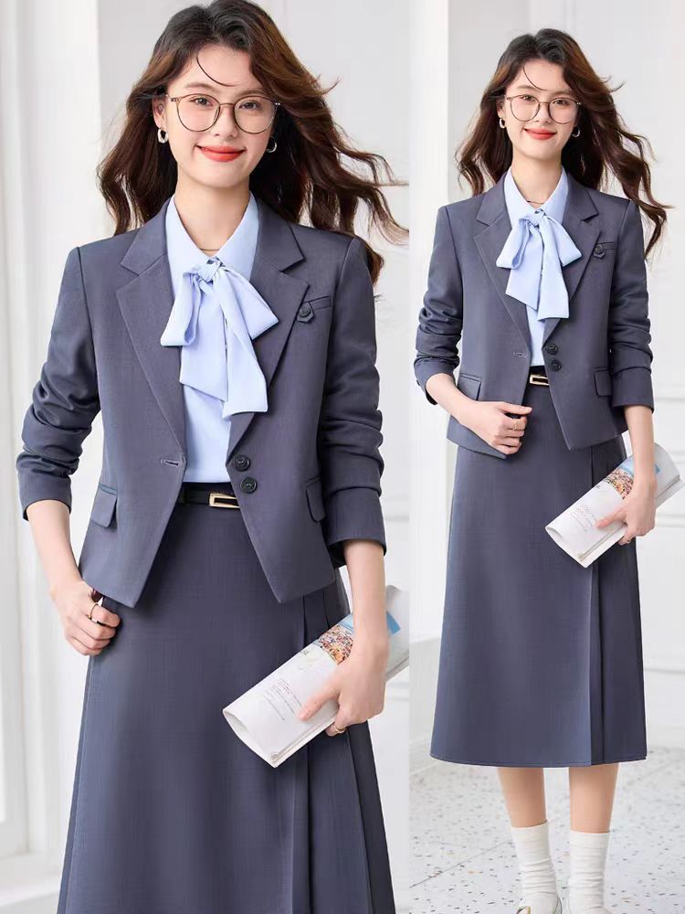 スカートスーツ 2点セット セットアップ レディース 卒業式 スーツ スカート ジャケット Aライン 長袖 ビジネス フォーマル ロングスカート 無地 ゆったり 上下 セット エレガント 通勤 OL