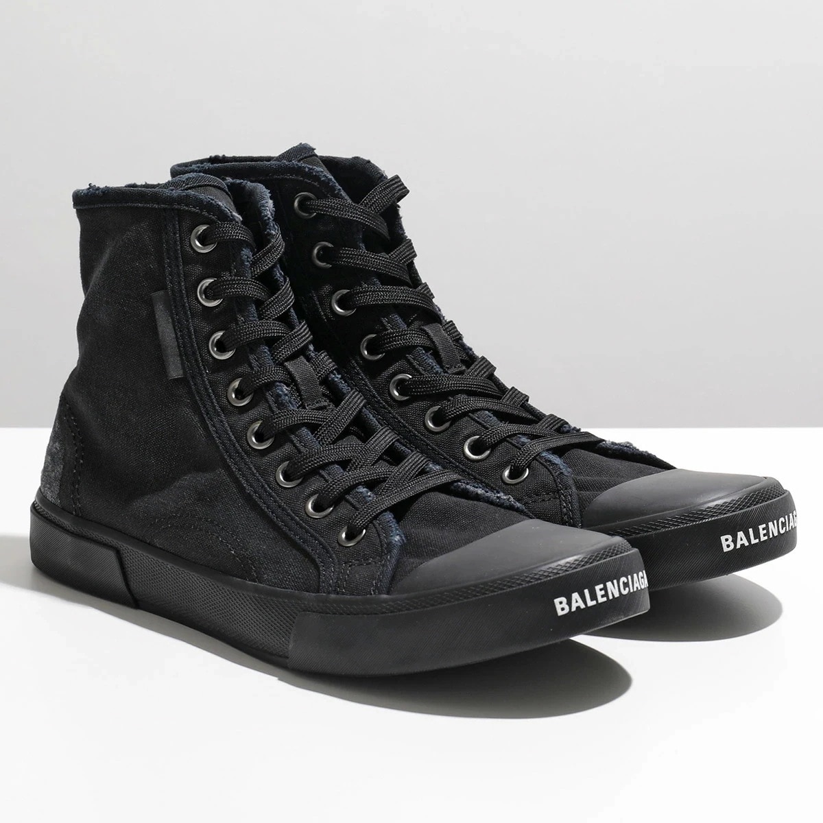 BALENCIAGA バレンシアガ スニーカー PARIS HIGH TOP 688752 W3RP1 メンズ ハイカット ユーズド加工 ロゴ シューズ 靴 1010/BLACK/BLACK