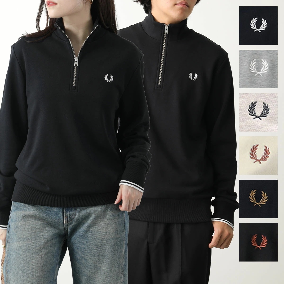 FRED PERRY フレッドペリー トレーナー HALF ZIP SWEATSHIRT M3574 メンズ レディース スウェット ハーフジップ ローレルリース刺繍 カラー7色