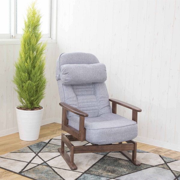 サンハーベスト SP-823 GY 折りたたみ式木肘回転高座椅子 グレー メーカー直送