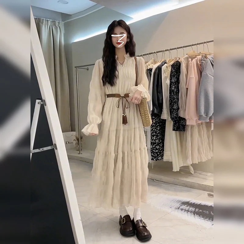 2024/新作/フランス/気質/優しい風/ドレス/女性/春夏/海辺の休日の妖精/ビーチロングスカート