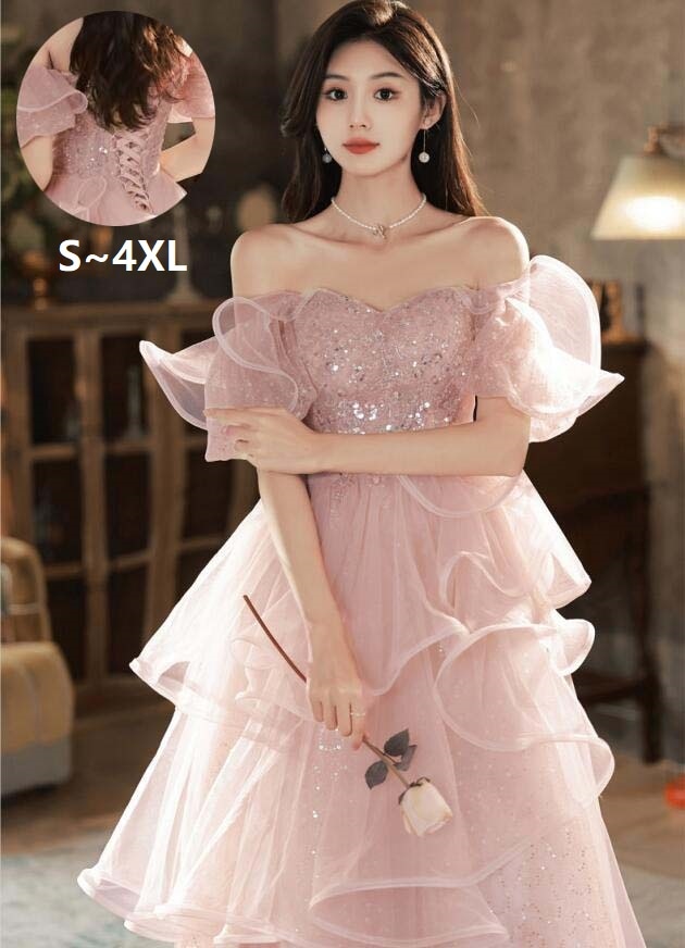 新発売高品質 パーティードレス 結婚式 ロングドレス プリンセスライン 演奏会ドレス 着痩せ ピアノ 発表会 ステージ 衣装 Aラインドレス セクシー 大きいサイズ 大人ドレス 宴会 フェミニン 肩出 5,146円