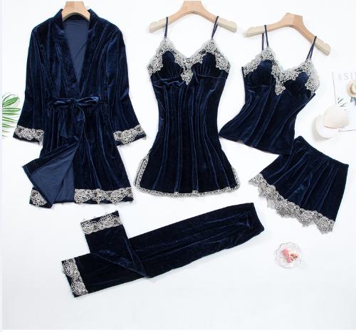 取寄ルームウェア パジャマ ナイトウェア 寝間着 部屋着 5点セット セットアップ おうち おうち時間 レース 冬 楽ちん 長袖 暖かい 大きいサイズ 楽ちん 体型カバー 冬用 大人 おしゃれ かわい