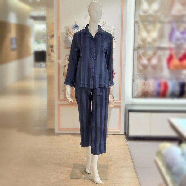 AK Bundang店 人工シルク ストライプ 女性 パジャマ WP8869A-DPGR