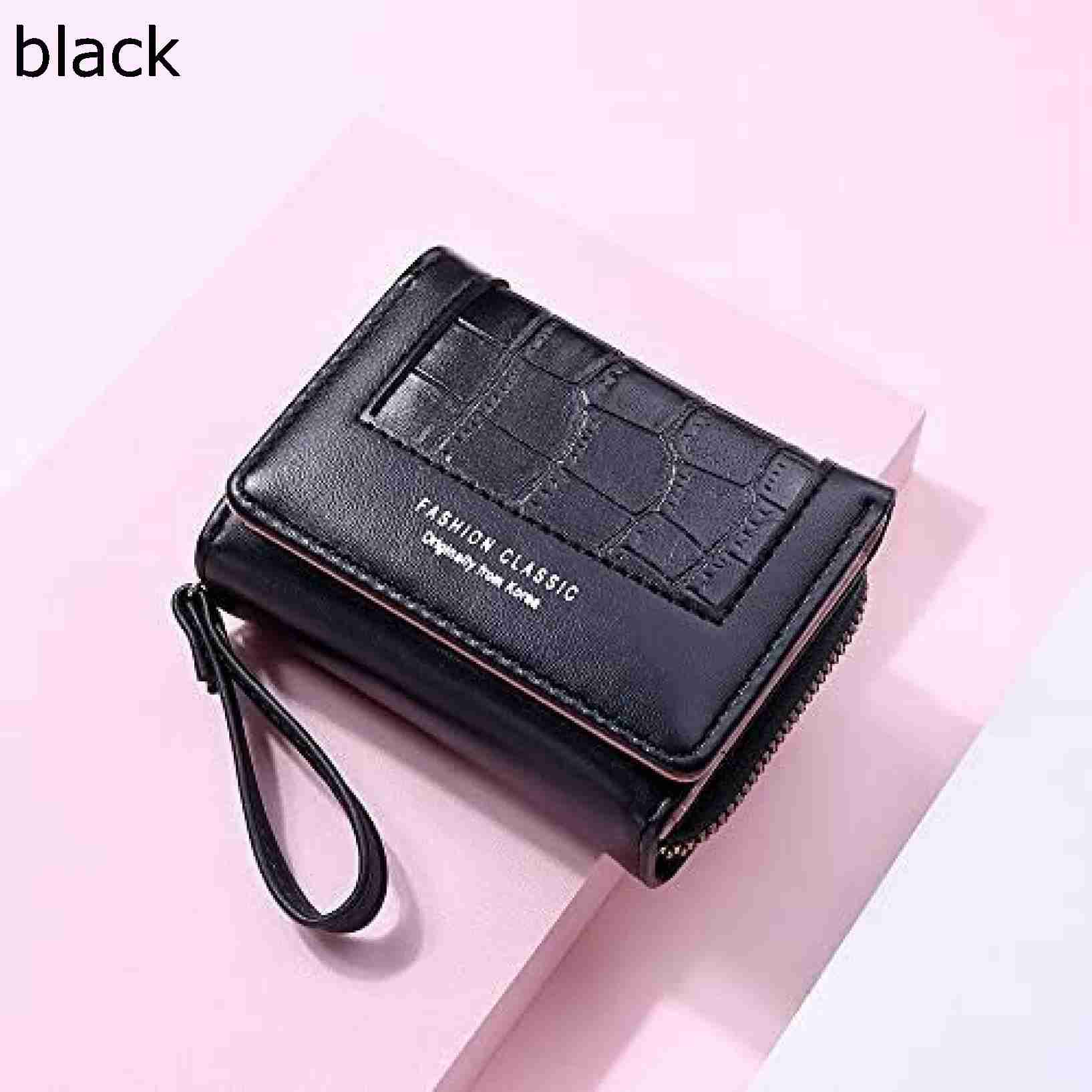 【20%OFFクーポン】女性用 スクエアチェッカーウォレット 大容量 マルチカードポケット ジッパー トレンディ テクスチャ 3つ折り ミニ財布 レディース