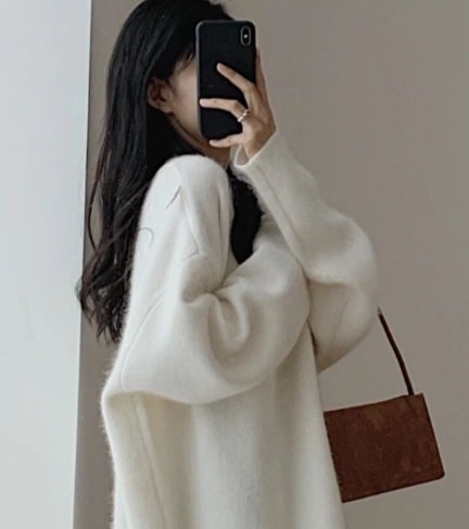 モテアイテム ニットソー ざっくりニット 長袖 ラウンドネック ふわふわ ウール 可愛い きれいめ 上品 おしゃれ かっこいい 可愛い ラブリー キュート ガーリー クール モード系 セクシー