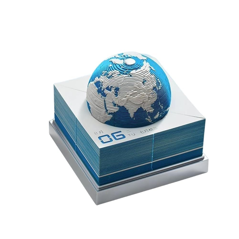 3Dカレンダー 2024年地球儀カレンダー 卓上カレンダー 立体視 創造的 メモパッド クリスマスギフト 現代的 ホームオフィス 卓上装飾 紙彫刻 ギフト