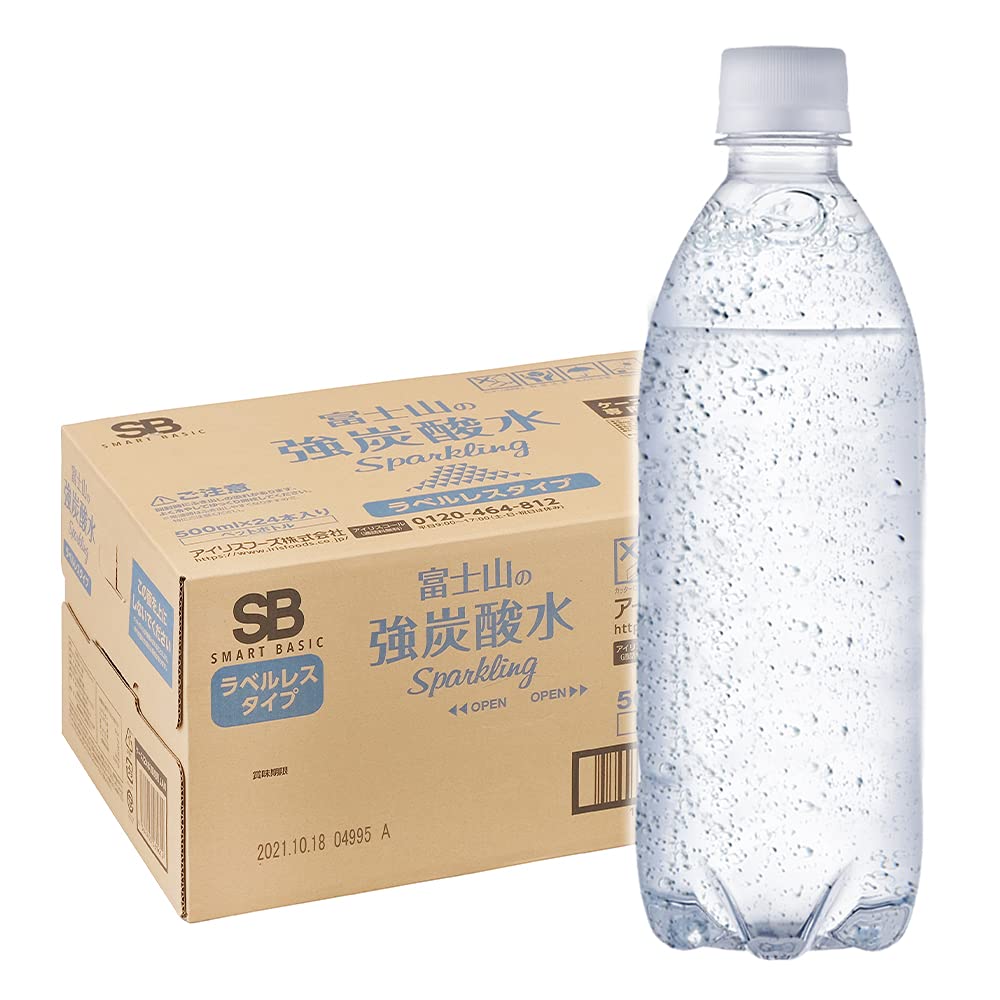 Qoo10] アイリスオーヤマ : 富士山の強炭酸水500ml 24本 ラベ : 飲料