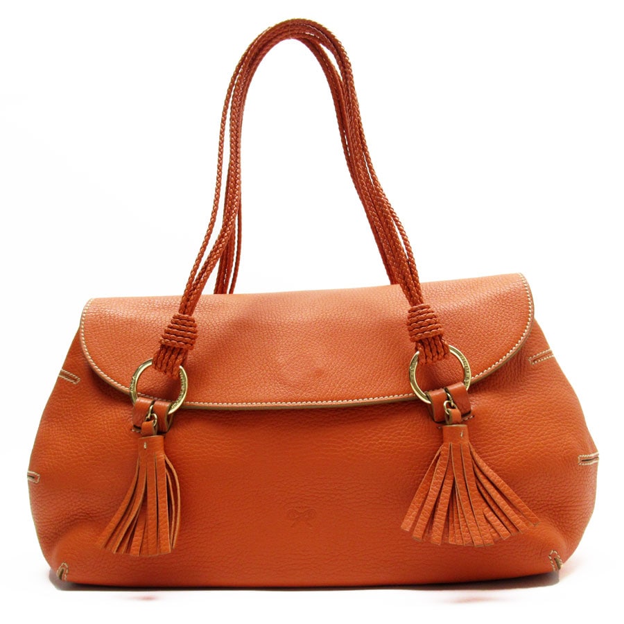 アニヤ ハインドマーチ Anya Hindmarch ハンドバッグ レザー オレンジ レディース g3986g