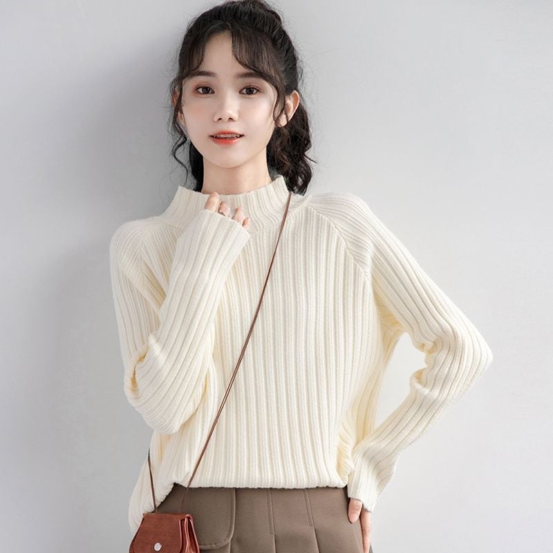 10個セット 2025ゆったりハイネックモチモチセーター女秋冬コートインナー厚手ニットボトム