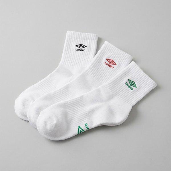 刺繍ロゴ クッション 3足組 ミッドソックス UR123CSC12WHT 4,326円