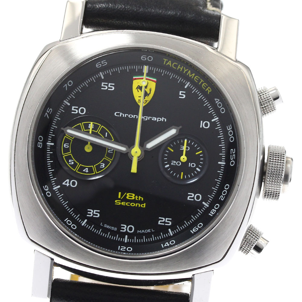 パネライ PANERAI FER00025 フェラーリ スクデリア ラトラパンテ 1/8セコンド 自動巻き メンズ 箱・保証書付き_891912【中古】