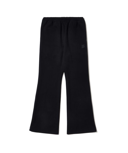 Signature semi boots-cut string pants - BLACK