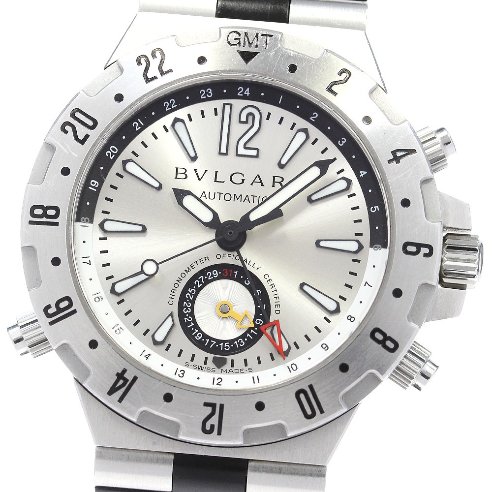 ブルガリ BVLGARI GMT40S ディアゴノ GMT 自動巻き メンズ _840592【中古】