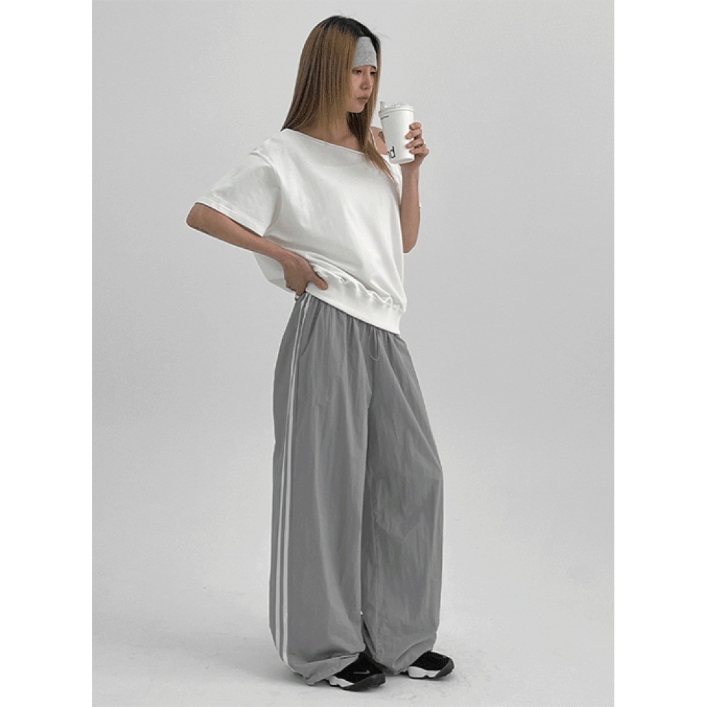 ブラックアップ ヨーグルトライン ナイロン ストリングパンツ