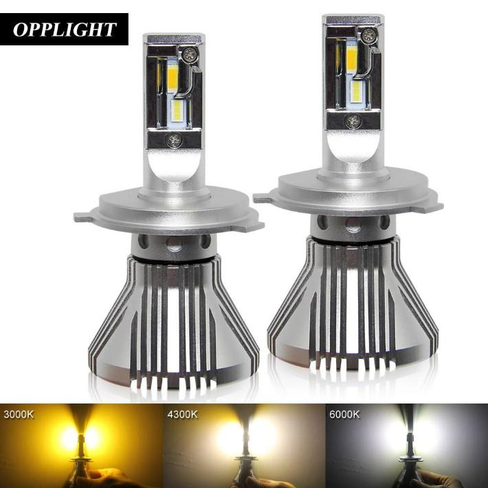 H4 ヘッドライト LED 混合色 6000K 3000K 4300K 6000LM 高輝度 防水性 取付簡単 低消費 長寿命 一年半保証 2本セット　OPP-8F-H4-3S