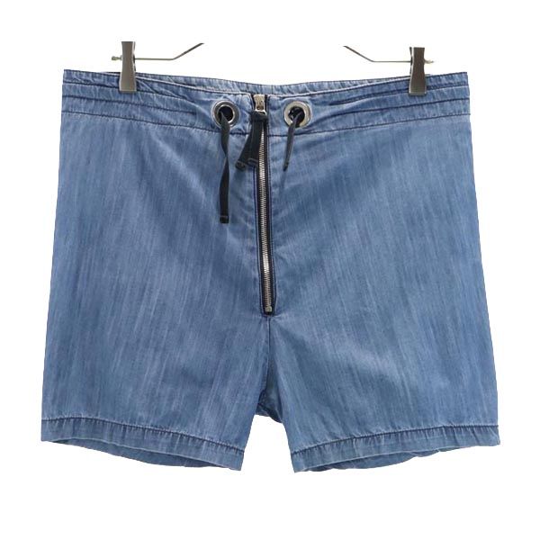イタリア製 シャンブレー デニムショートパンツ w24 青 レディース 7,437円